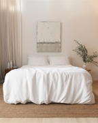 White 100% French Flax Linen Flat Sheet