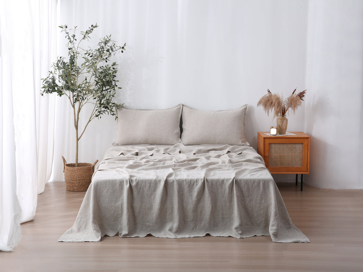 Linen Flat Sheet - Sand