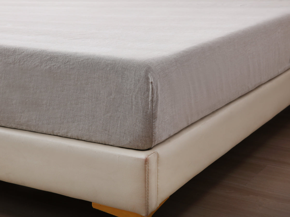 Linen Fitted Sheet - Sand