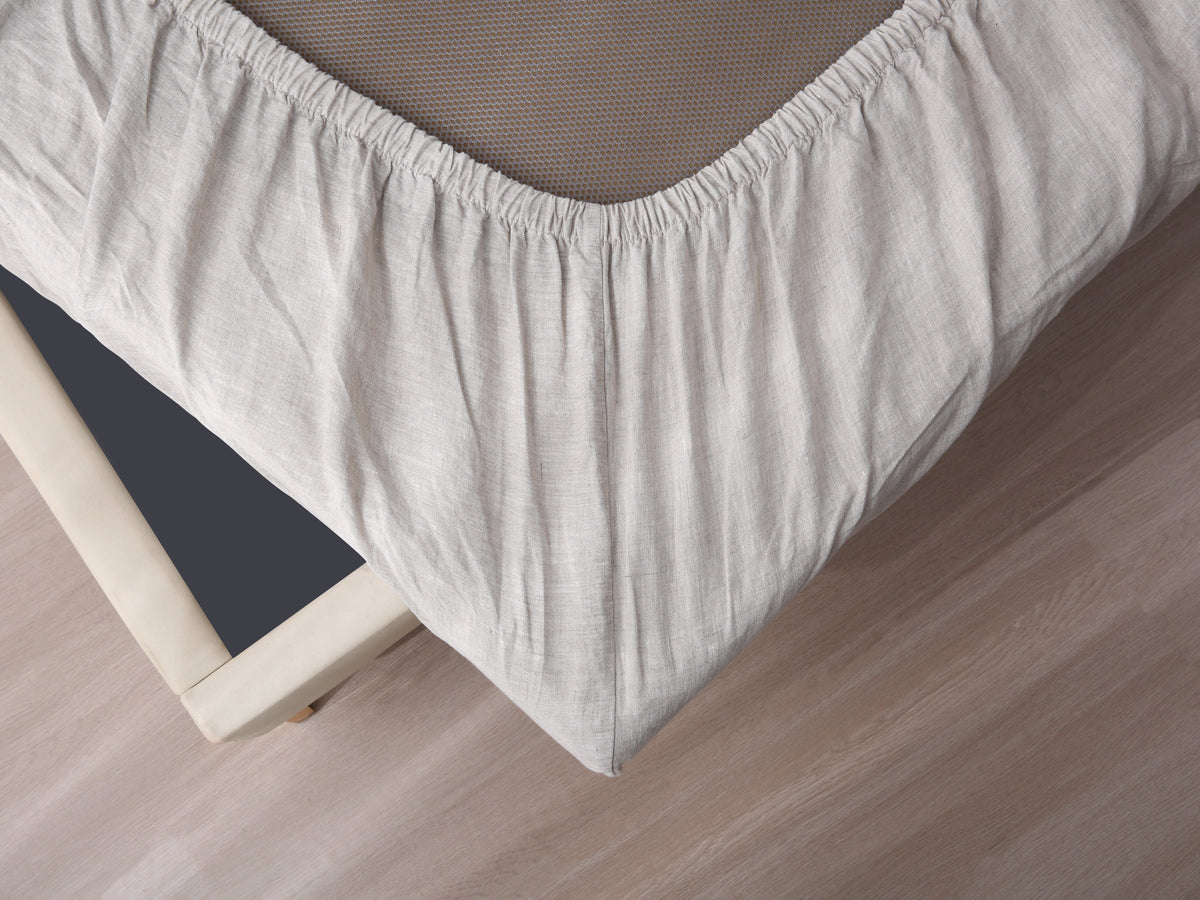 Linen Fitted Sheet - Sand