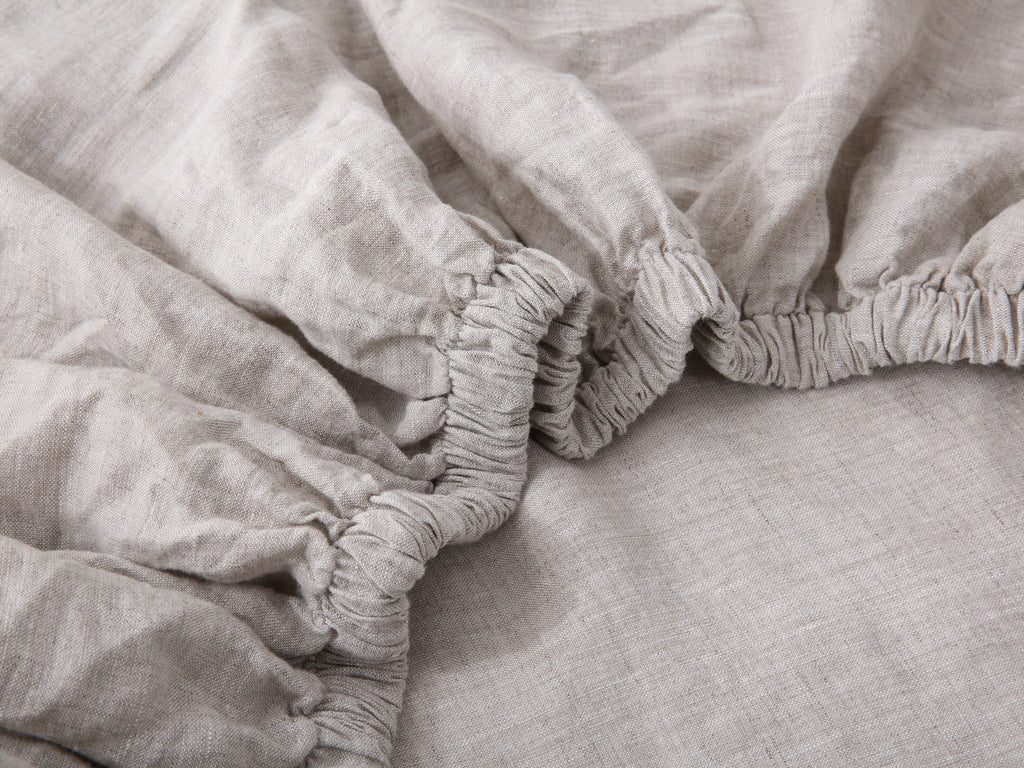 Linen Fitted Sheet - Sand