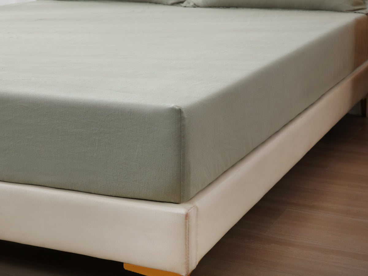 Linen Fitted Sheet - Fern