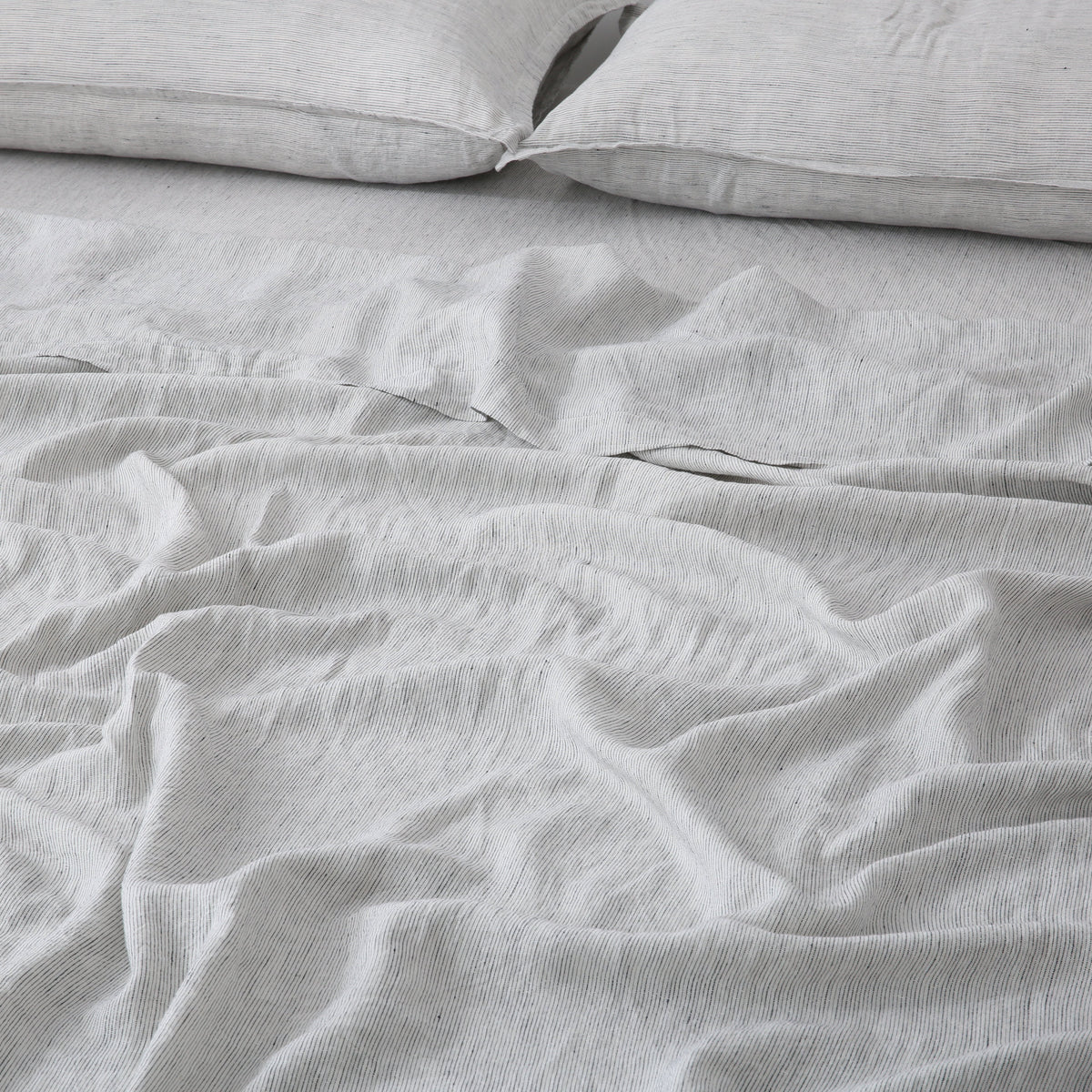 Linen Flat Sheet - Pinstripe