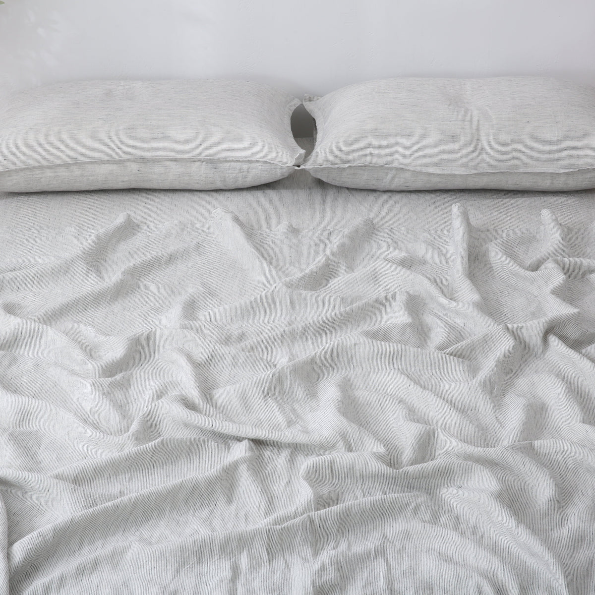 Linen Flat Sheet - Pinstripe