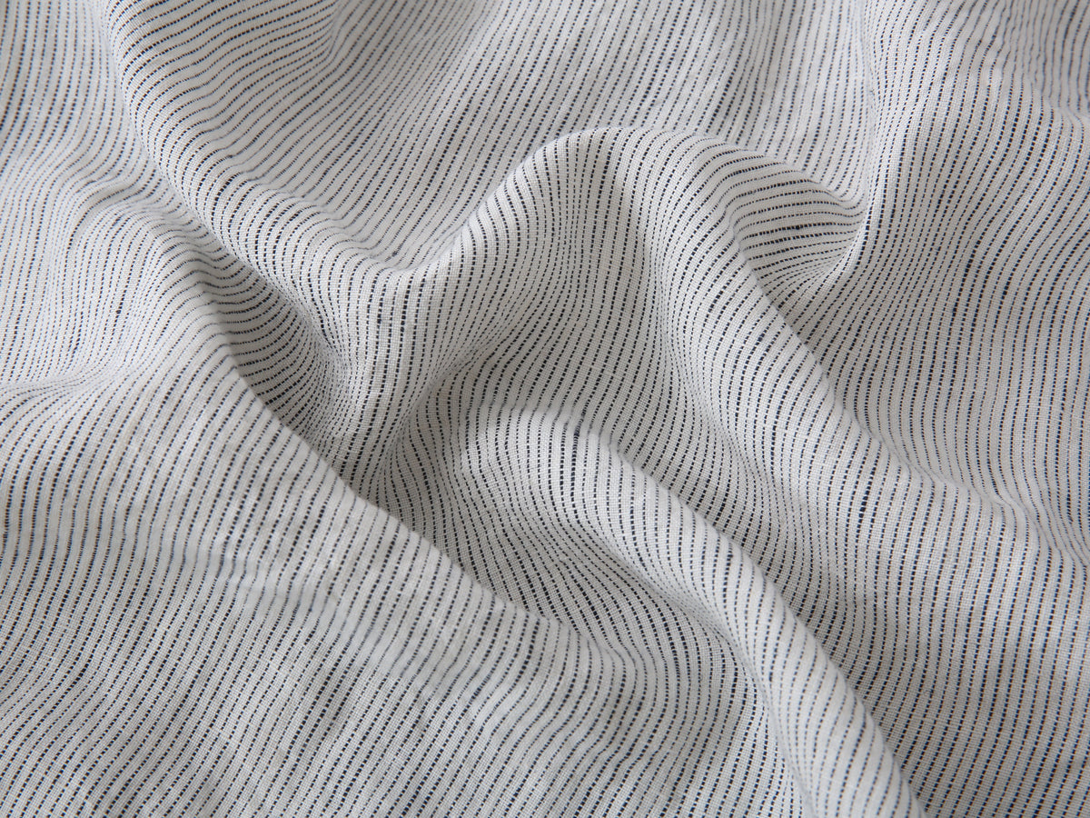 Linen Flat Sheet - Pinstripe