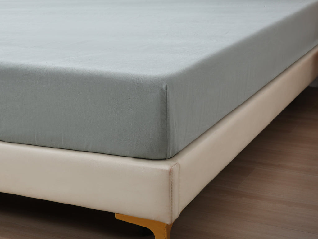 Linen Fitted Sheet - Sage