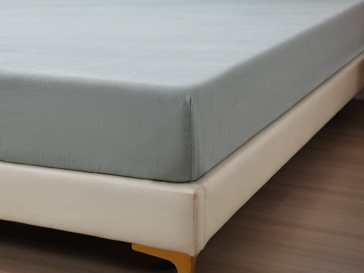 Linen Fitted Sheet - Sage