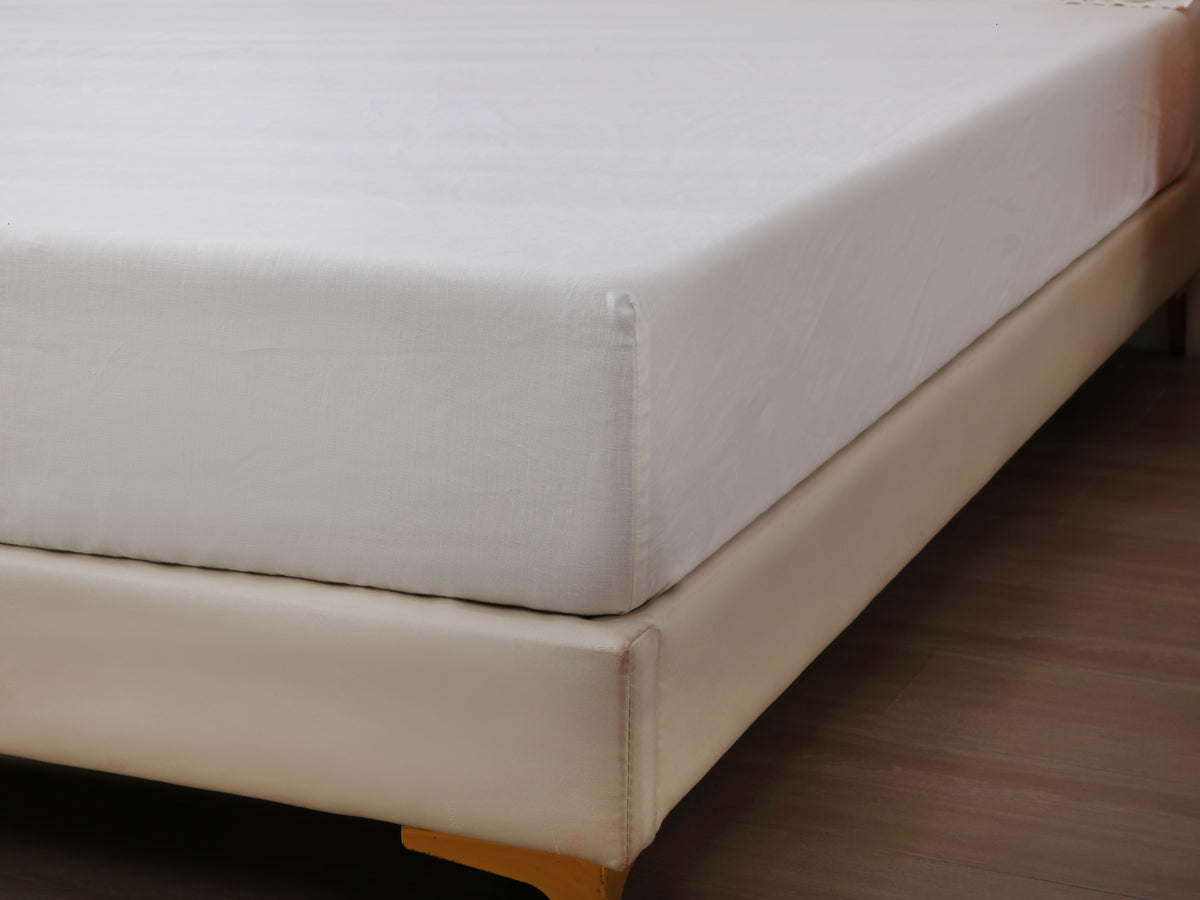 Linen Fitted Sheet - Cloud