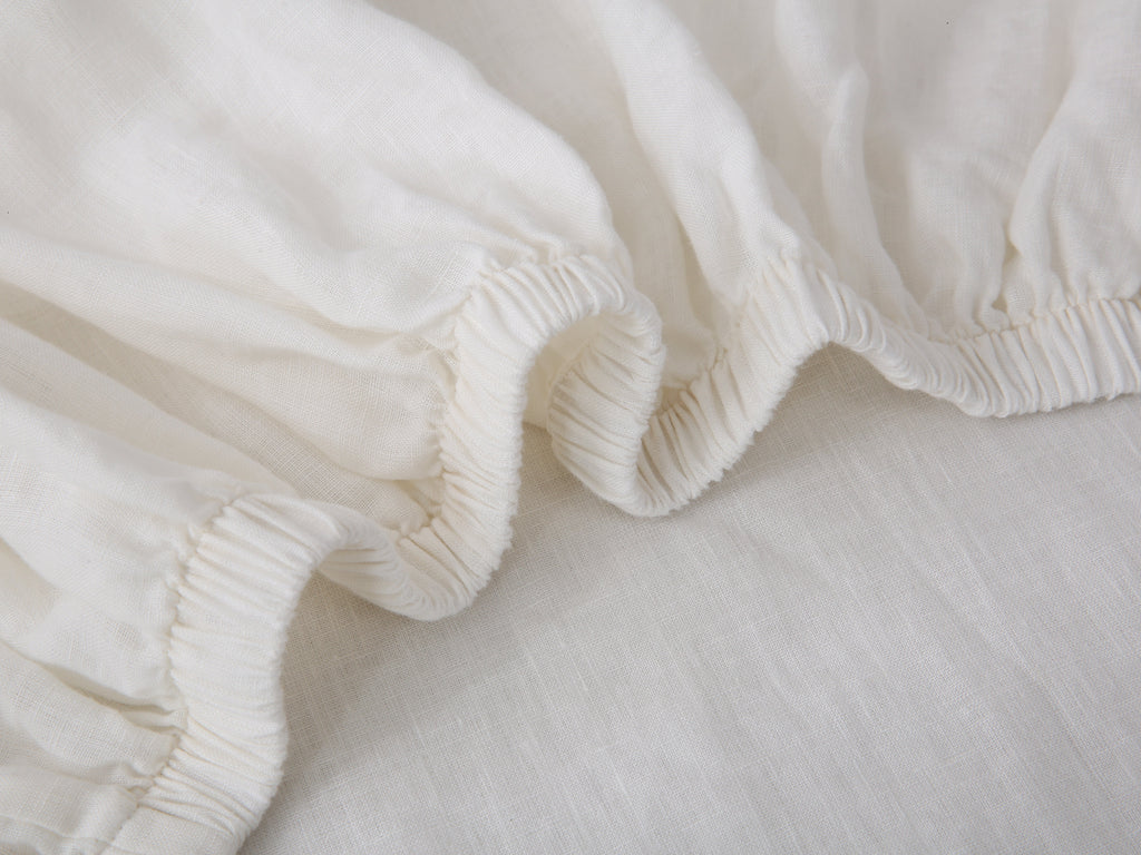 Linen Fitted Sheet - Cloud