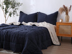 Quilted Linen Blanket - Ocean + Sand