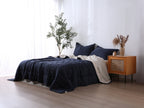 Quilted Linen Blanket - Ocean + Sand