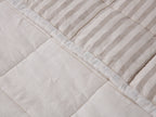 Quilted Linen Blanket - Cloud + Sand Stripe