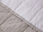 Quilted Linen Blanket - Sand + Snow