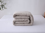Quilted Linen Blanket - Sand + Snow