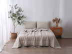 Quilted Linen Blanket - Beige Gingham