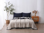 Quilted Linen Blanket - Ocean + Sand