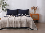 Quilted Linen Blanket - Ocean + Sand