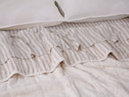 Quilted Linen Blanket - Cloud + Sand Stripe