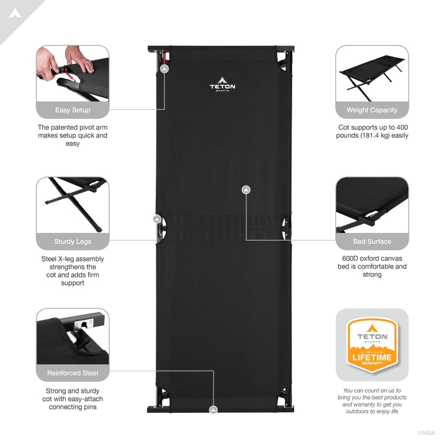 Camp Cot with Pivot Arm