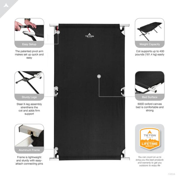 Camp Cot with Pivot Arm