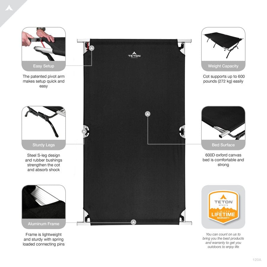 Camp Cot with Pivot Arm
