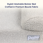 PupLuxe™ 3-Bolster Dog Bed - Grey Bouclé