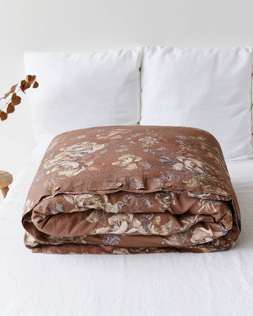 Heritage garden print linen duvet cover