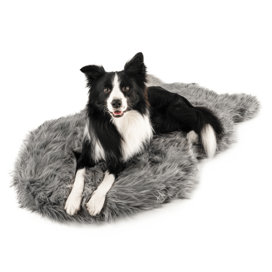 PupRug by Paw.com® Faux Fur Orthopedic Dog Bed - Curve Charcoal Grey