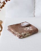 Heritage garden print linen flat sheet