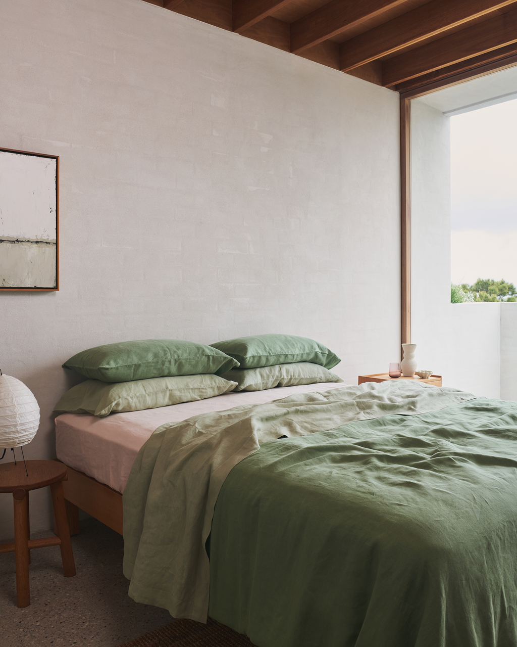 Sage 100% French Flax Linen Flat Sheet
