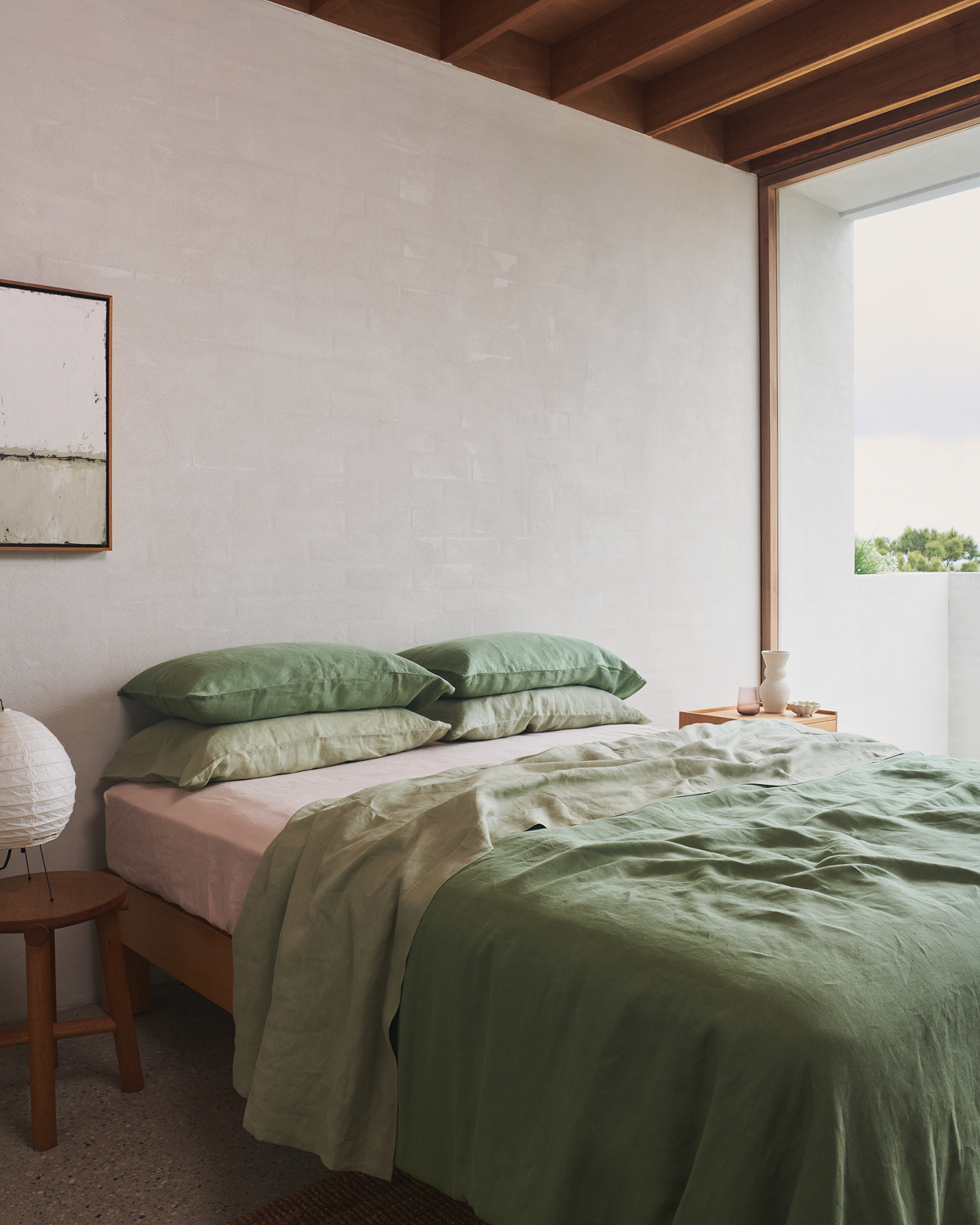 Sage 100% French Flax Linen Flat Sheet