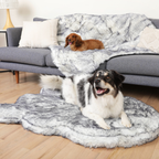 PupRug® Luxe Orthopedic Bed + Matching Waterproof Blanket  Bundle - Ultra Plush Arctic Fox