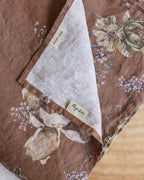 Heritage garden print linen flat sheet