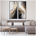 Luxe Drift I & II Framed Canvas Set