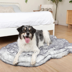 PupRug® Luxe Orthopedic Bed + Matching Waterproof Blanket  Bundle - Ultra Plush Arctic Fox