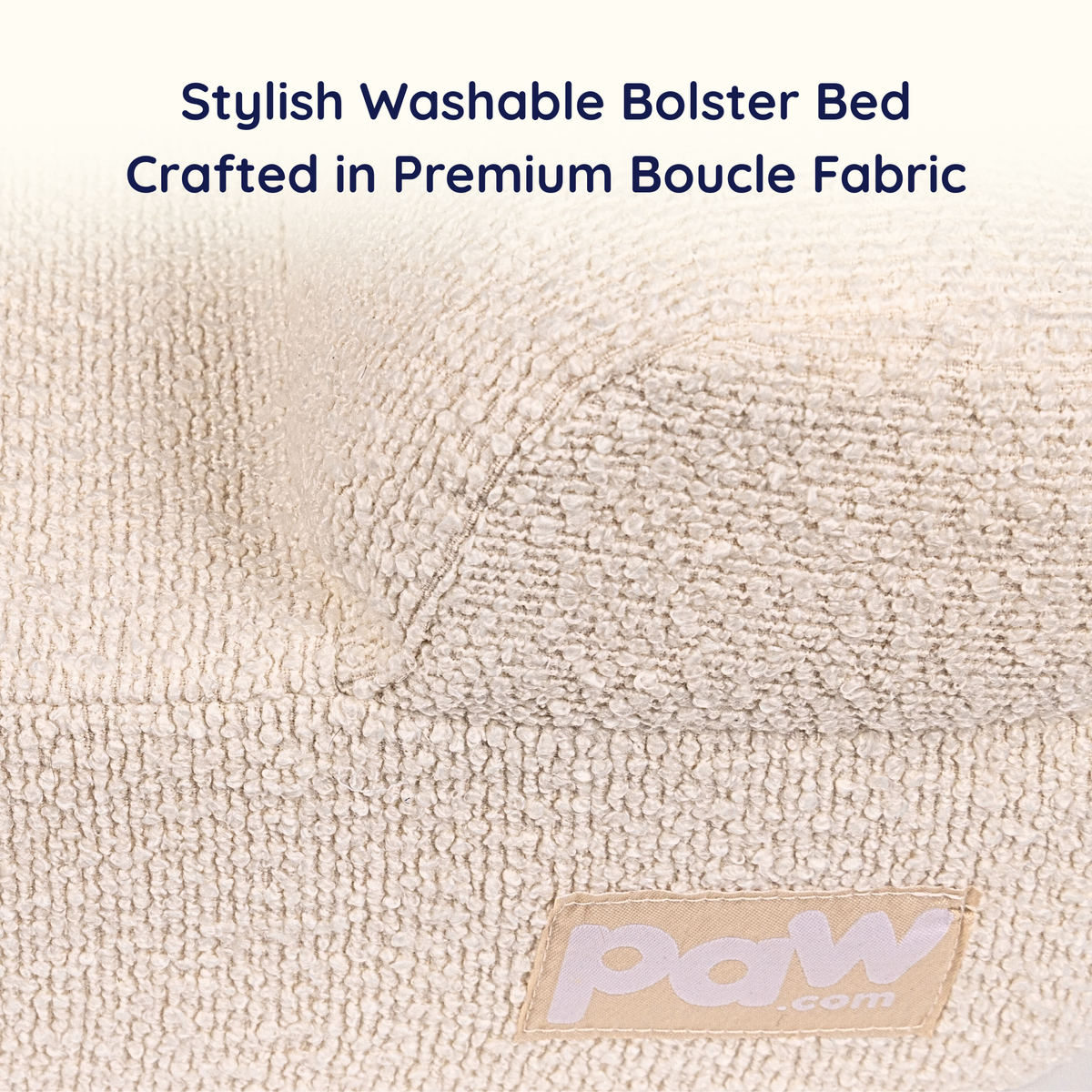PupLuxe™ 3-Bolster Dog Bed - Cream Bouclé