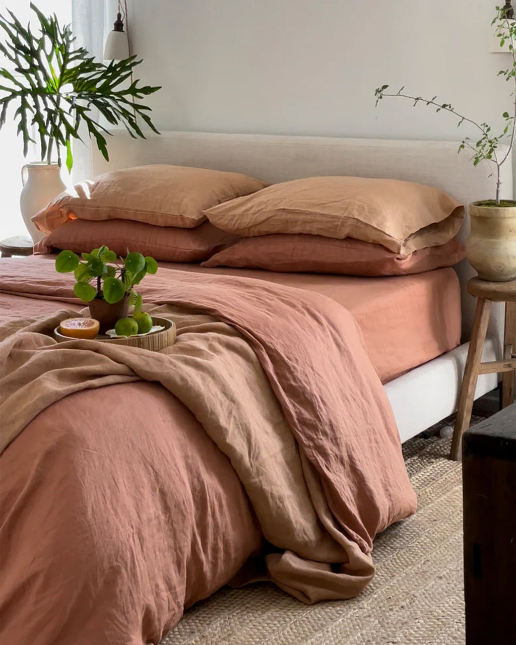 Hazelnut 100% French Flax Linen Fitted Sheet