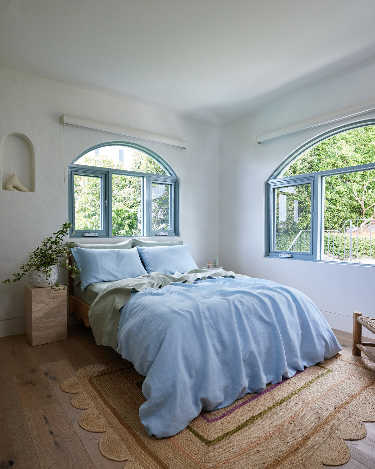 Sage 100% French Flax Linen Flat Sheet