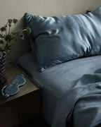 Silk Linen Flip Pillowcase - Bluestone