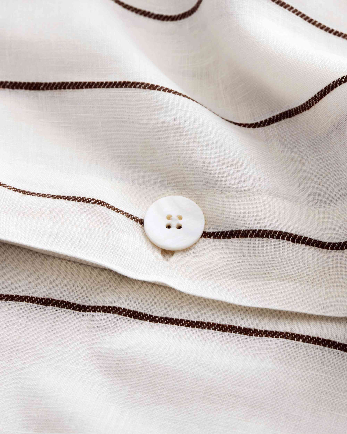 Linen Duvet Cover - Truffle Stripe