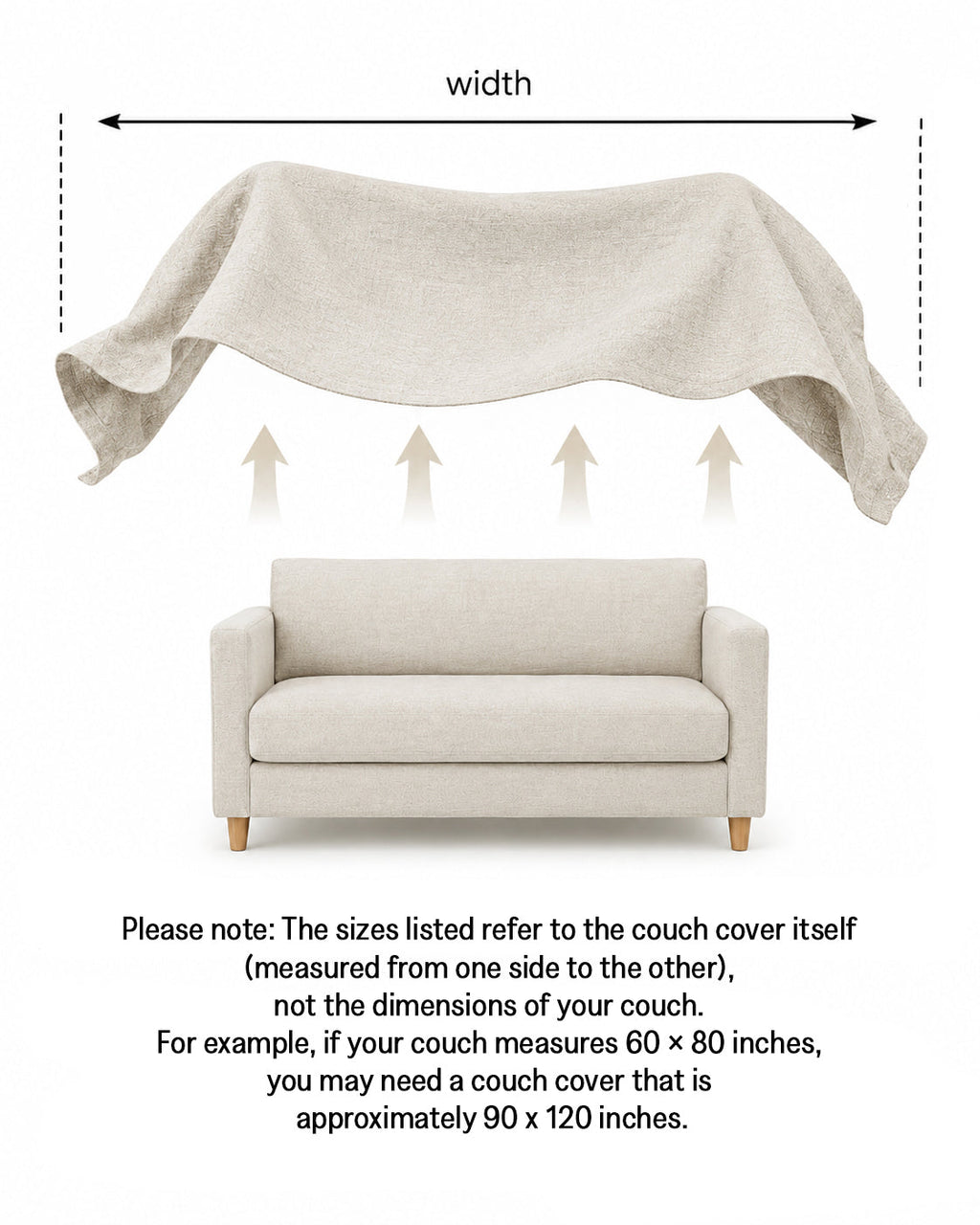 Linen couch cover in Light gray