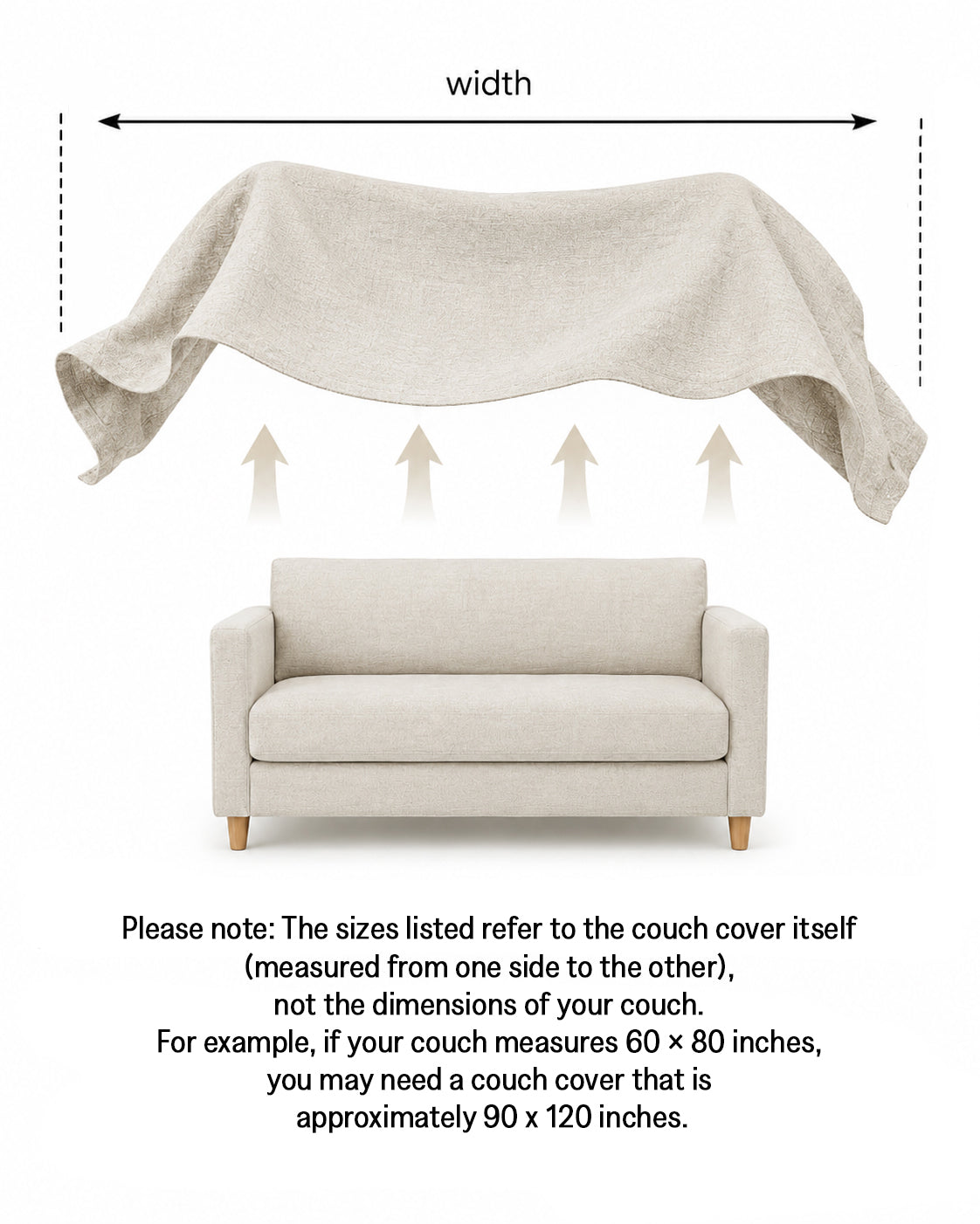 Linen couch cover in Light gray