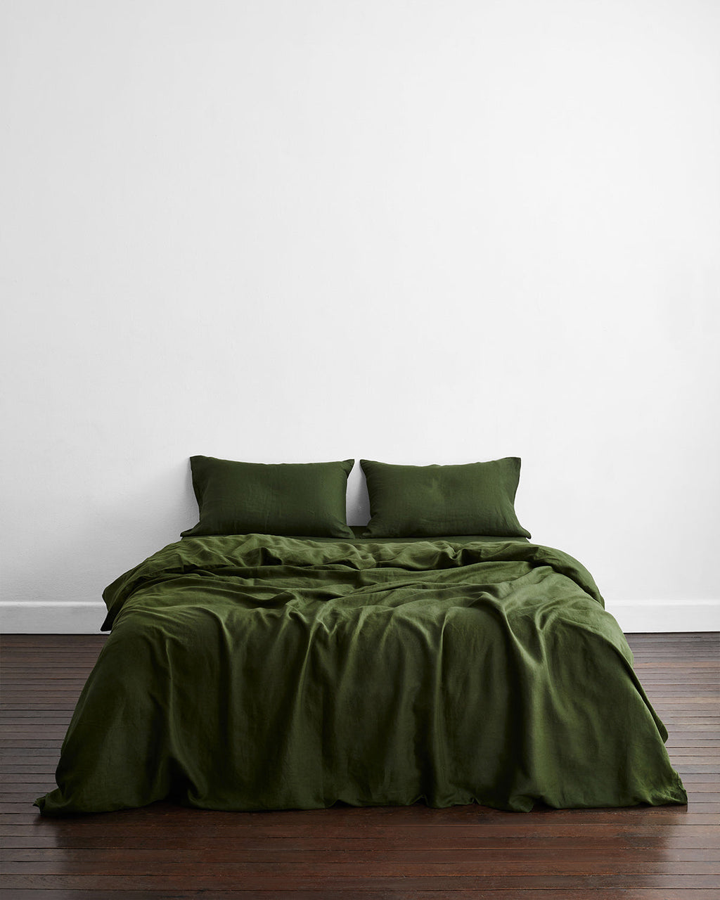 Olive 100% French Flax Linen Duvet Cover