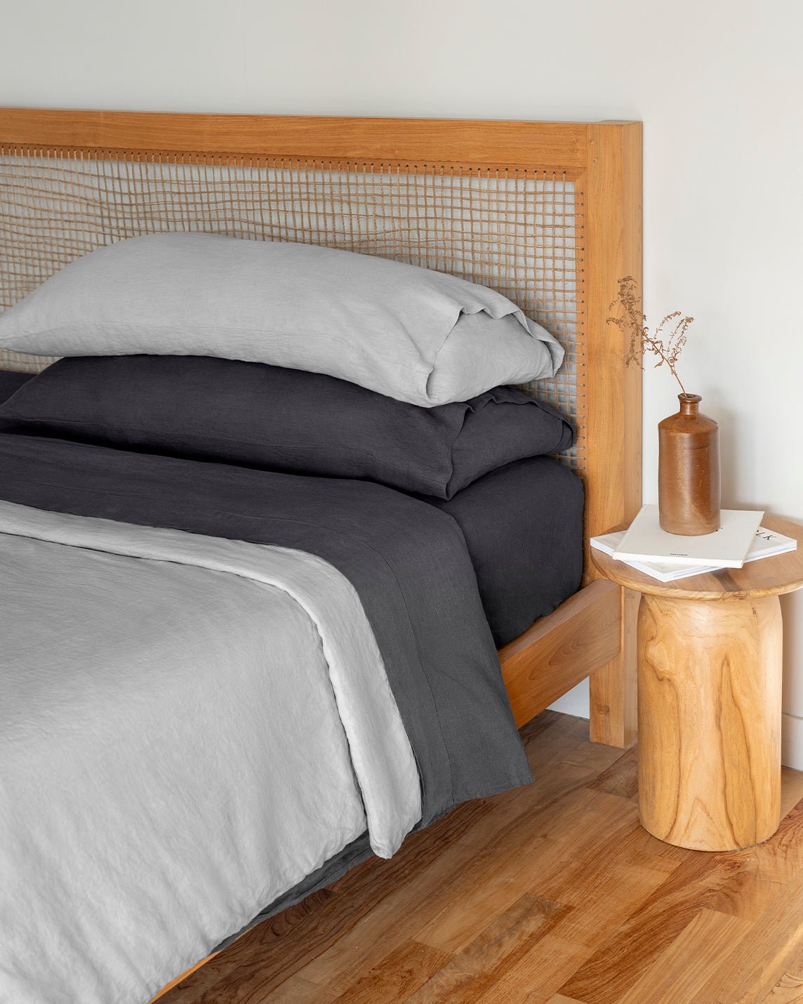Stonewashed Linen Duvet Cover for Throw Size