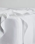 White 100% French Flax Linen Fitted Sheet