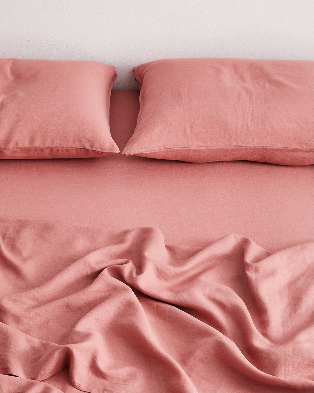 Pink Clay 100% French Flax Linen Fitted Sheet