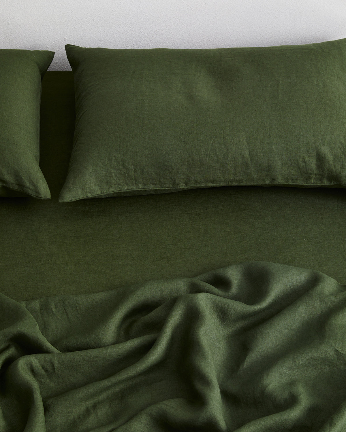 Olive 100% French Flax Linen Fitted Sheet