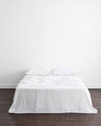 White 100% French Flax Linen Flat Sheet