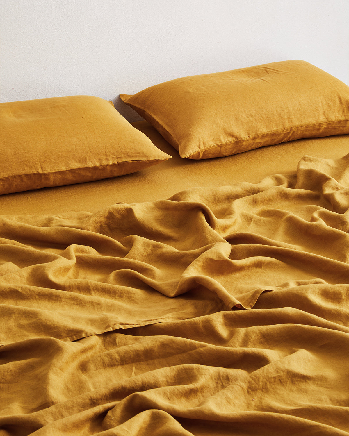Turmeric 100% French Flax Linen Flat Sheet