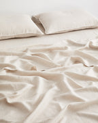 Oatmeal 100% French Flax Linen Flat Sheet